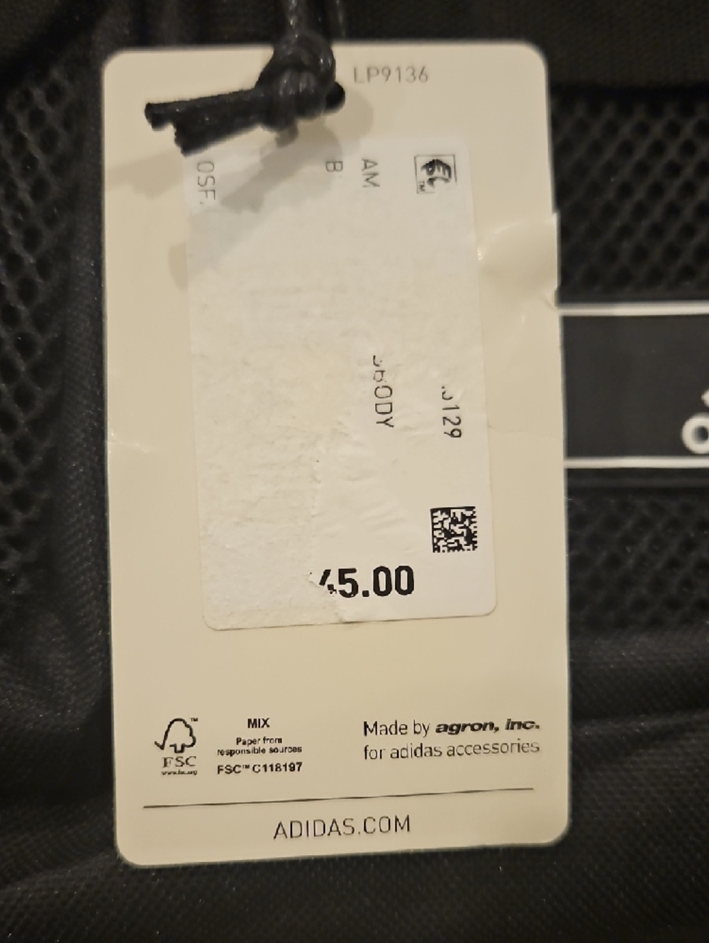 adidas Black Sling Belt Bag with Front Buckle - Picture 3 of 3